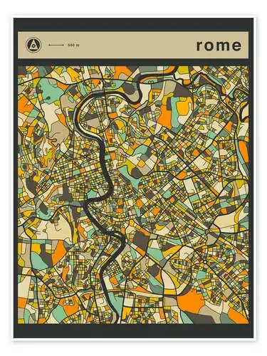 Mapa de Roma IV de Jazzberry Blue