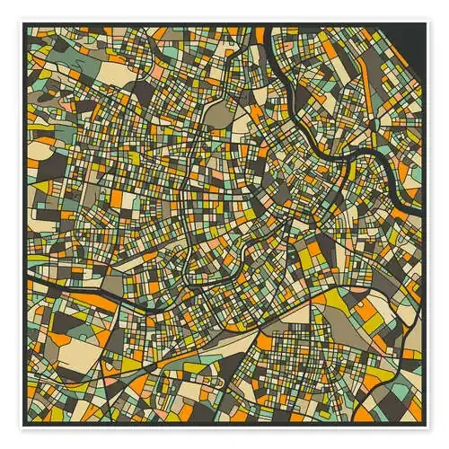 Mapa de Viena II de Jazzberry Blue