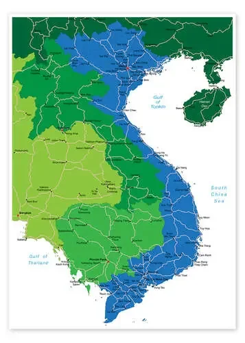 Mapa de Vietnam (inglés) Editors Choice