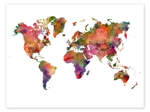 Mapa del mundo de colores de Dani Jay Designs