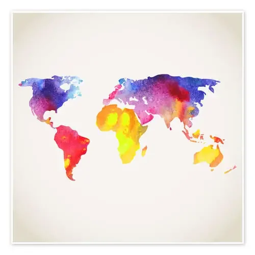 Mapa del mundo en acuarela Editors Choice