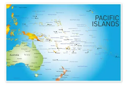 Mapa islas del Pacífico (inglés) Editors Choice