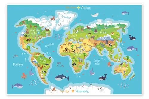 Mapa mundial para niños (francés) de Kidz Collection Editors Choice