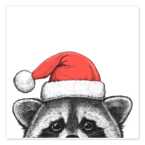 Mapache con gorro navideño de Nikita Korenkov