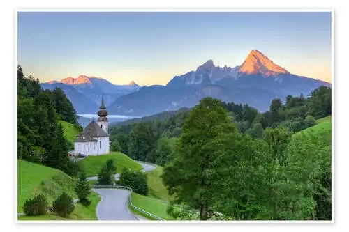 Maria Gern and Watzmann near Berchtesgaden in summer de Michael Valjak
