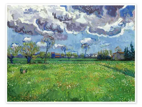 Meadow with flowers and leaden sky de Vincent van Gogh Master Collection