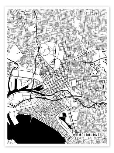 Melbourne Australia Map de Main Street Maps