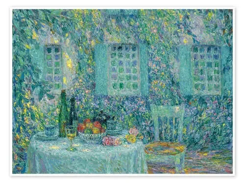Mesa en el sol cubierta de hojas de Henri Le Sidaner Master Collection