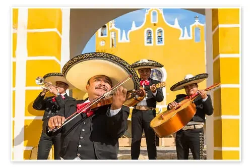 Mexican Mariachi musicians with sombrero, Mexico de Matteo Colombo