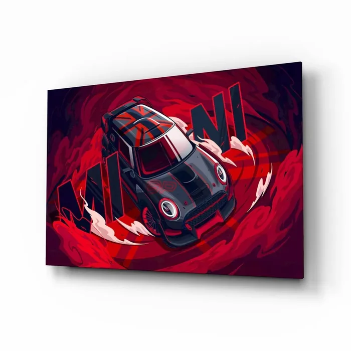 MINI Vortex of Speed Glass Wall Art Designer Collection – 28.5 » X 18 «