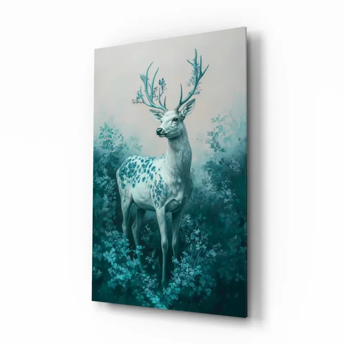 Mint Deer Glass Wall Art Designer Collection – 28.5 » X 18 «