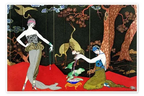 Moda para laca, grabado por Henri Reidel, 1920. de Georges Barbier Bridgeman Images