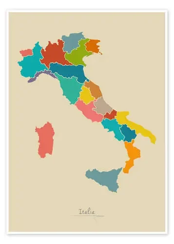 Modern map of Italy Artwork Design de Ingo Menhard