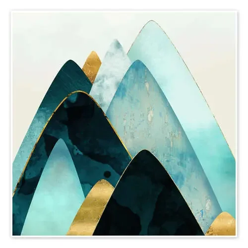 Montañas doradas y azules de SpaceFrog Designs