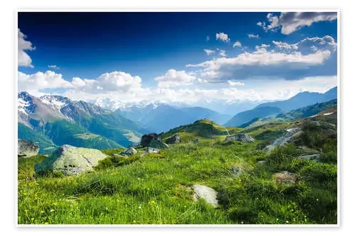 Mountain panorama from Fiescheralp, Switzerland de Peter Wey