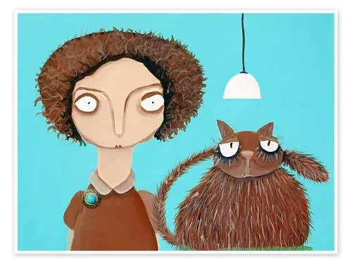 Mrs Wopat With Her Ball-headed Cat de Lacaluna