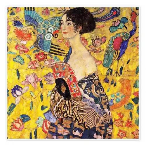 Mujer con abanico de Gustav Klimt Master Collection