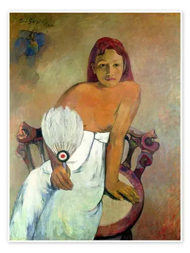 Mujer con abanico de Paul Gauguin Master Collection