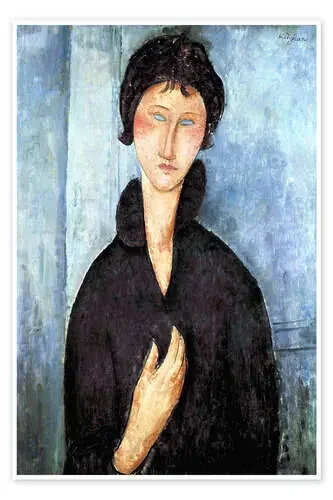 Mujer con ojos azules de Amedeo Modigliani Everett Collection