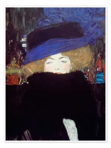 Mujer con sombrero y bufanda de plumas de Gustav Klimt Master Collection