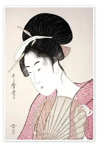 Mujer con un ventilador de Kitagawa Utamaro Bridgeman Images