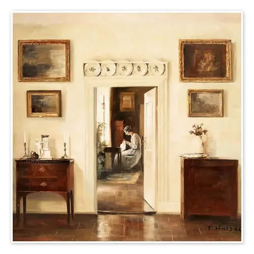Mujer cosiendo de Carl Holsøe Master Collection