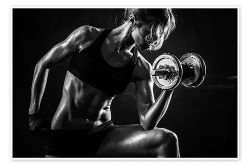 Mujer deportista con pesas II Editors Choice
