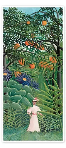 Mujer en un bosque exótico de Henri Rousseau Master Collection