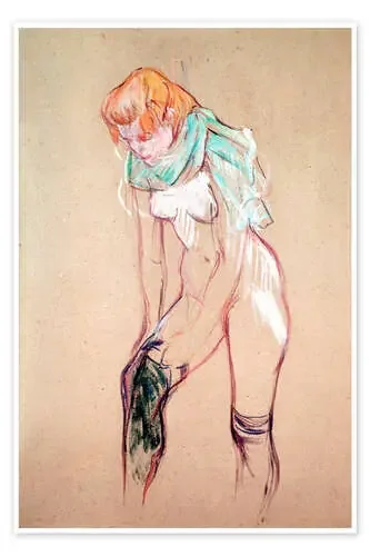 Mujer poniéndose las medias de Henri de Toulouse-Lautrec Master Collection
