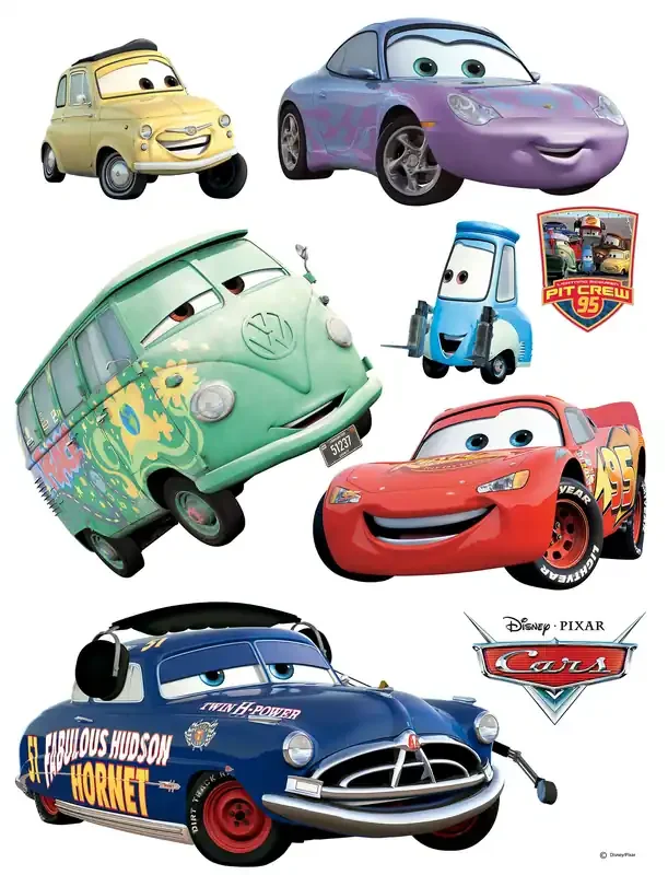 mural decorativo autoadhesivo Cars rojo, azul y verde de Disney – 600179