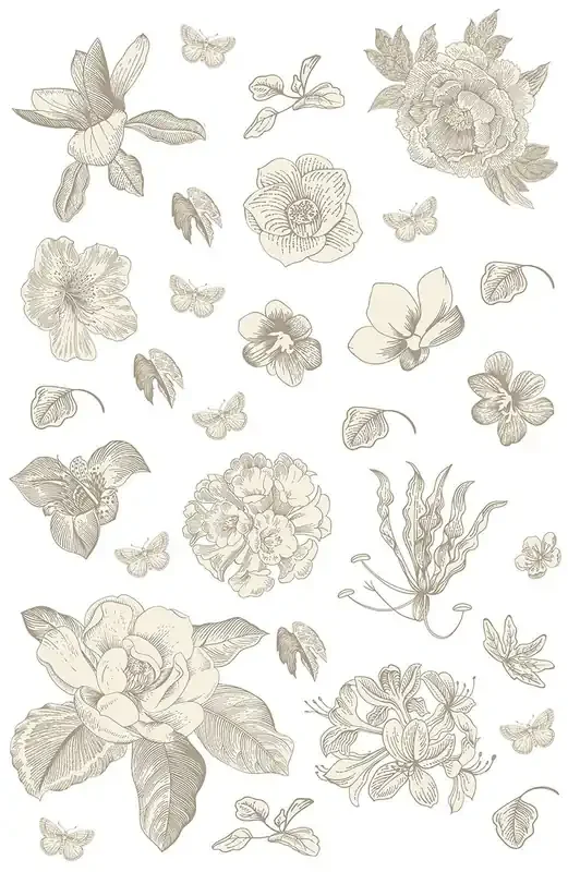 mural decorativo autoadhesivo flores gris cálido de Sanders & Sanders – 601340