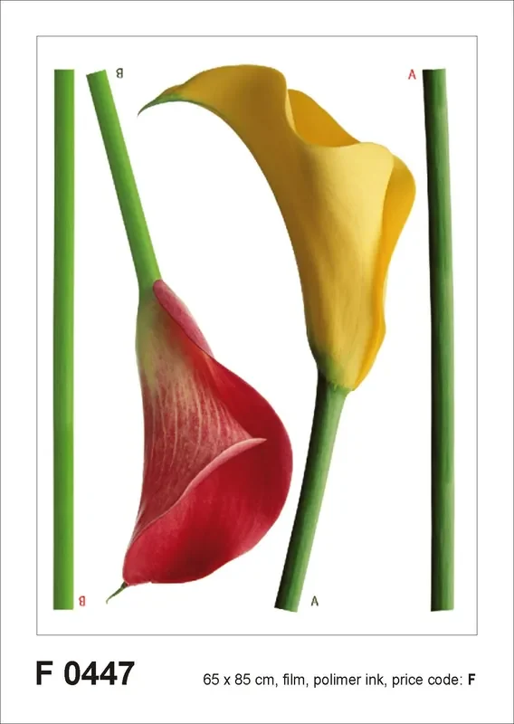 mural decorativo autoadhesivo flores verde, amarillo y rojo de Sanders & Sanders – 600255