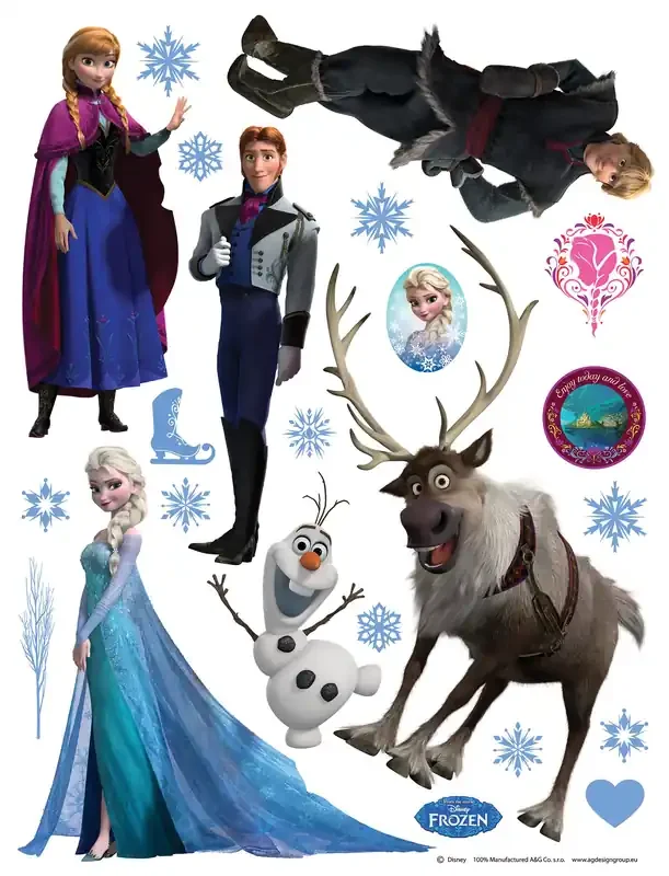mural decorativo autoadhesivo Frozen azul, marrón y morado de Disney – 600142