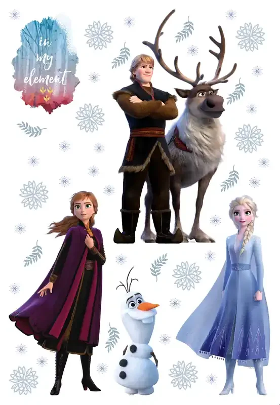 mural decorativo autoadhesivo Frozen azul, marrón y morado de Disney – 600168