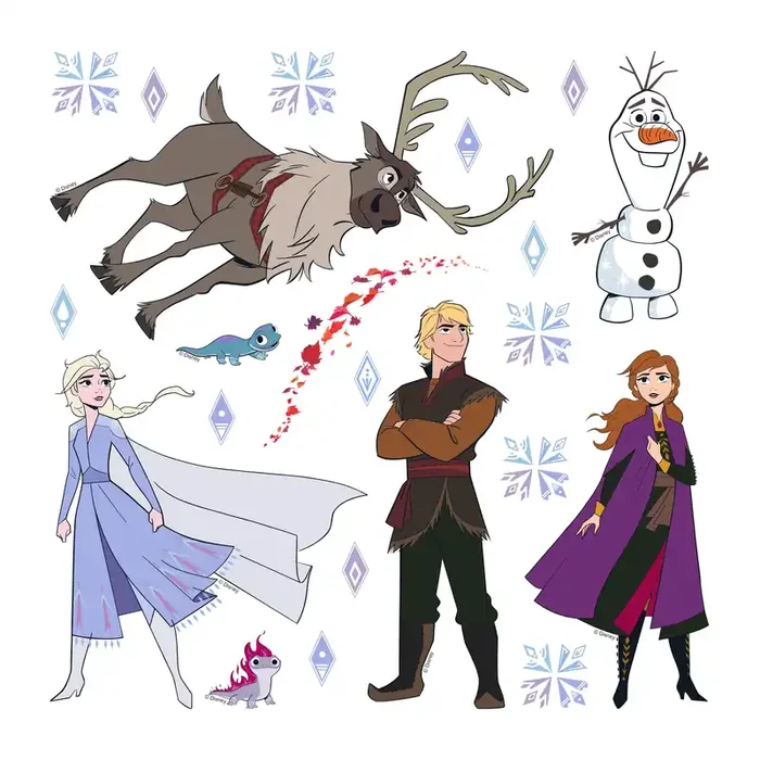 mural decorativo autoadhesivo Frozen azul, marrón y morado de Disney – 600231