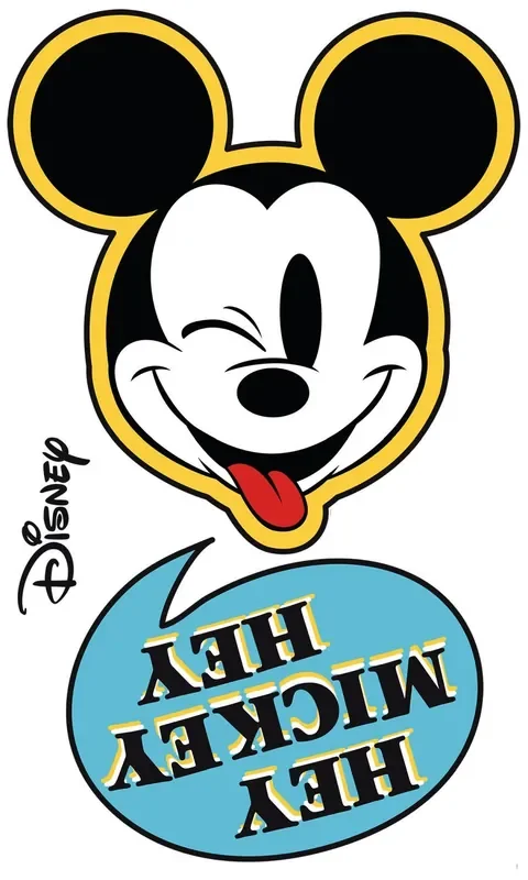 mural decorativo autoadhesivo Mickey Mouse azul, amarillo y blanco y negro de Disney – 612434