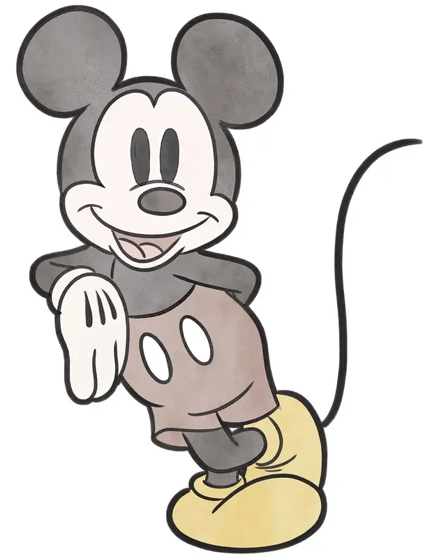 mural decorativo autoadhesivo Mickey Mouse gris, rojo y amarillo de Disney – 612723