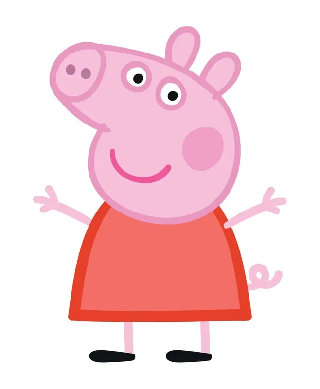mural decorativo autoadhesivo Peppa Pig rosa y rojo de Sanders & Sanders – 601414