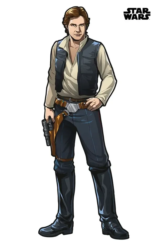 mural decorativo autoadhesivo Star Wars Han Solo XXL gris, marrón y beige crema claro de Disney – 612424