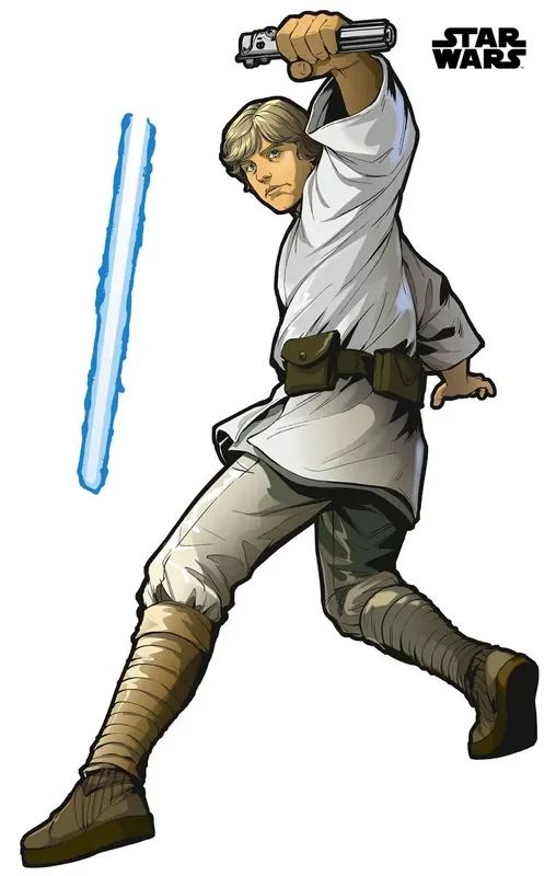 mural decorativo autoadhesivo Star Wars Luke Skywalker XXL gris de Disney – 612425
