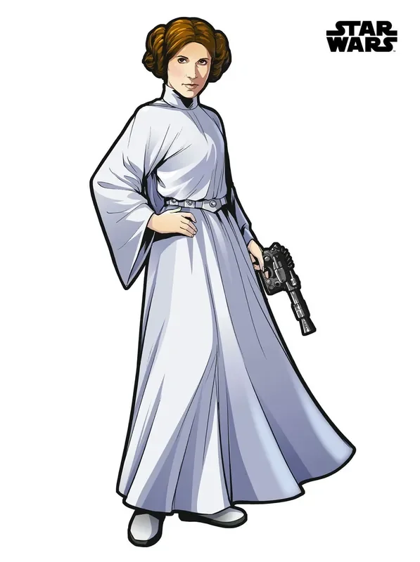 mural decorativo autoadhesivo Star Wars Princess Leia XXL gris de Disney – 612426