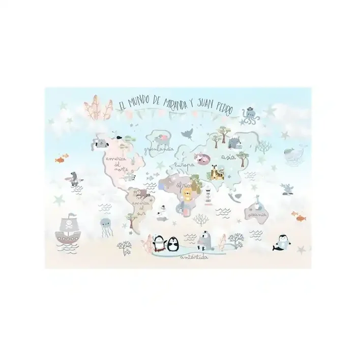 Mural Mapa Infantil Personalizable Fantasía VCMF-007