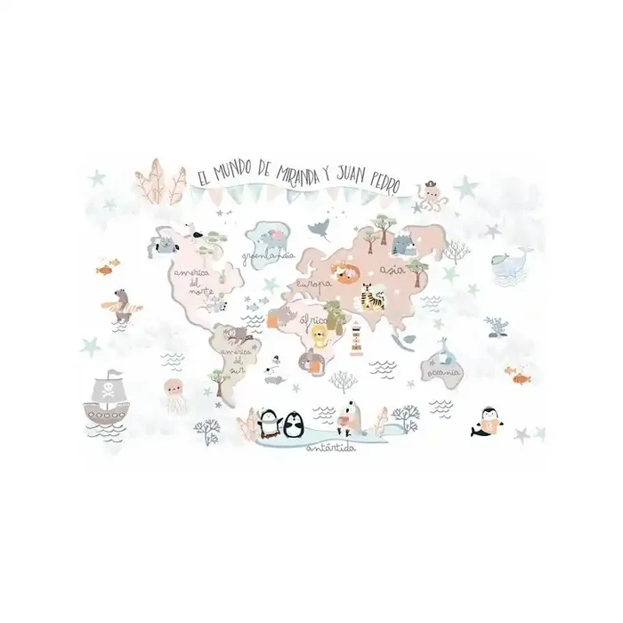 Mural Mapa Infantil Personalizable Fantasía VCMF-009