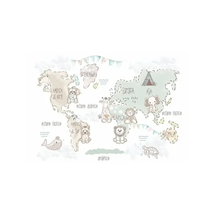 Mural Mapa Infantil Personalizable Ternura VCMT-012
