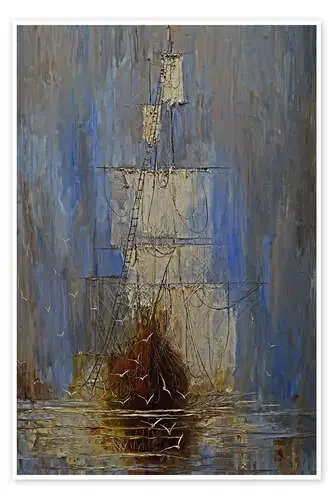 Mystical Sailing Ship in the Mist de Justyna Kopania