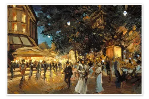 Nächtliche Pariser Straßenszene de Konstantin Alexejewitsch Korovin ARTOTHEK