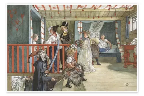 Nameday at the storage house de Carl Larsson Master Collection