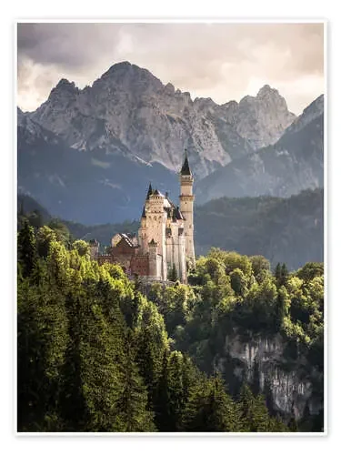 Neuschwanstein Castle in front of the Alps de Andreas Wonisch