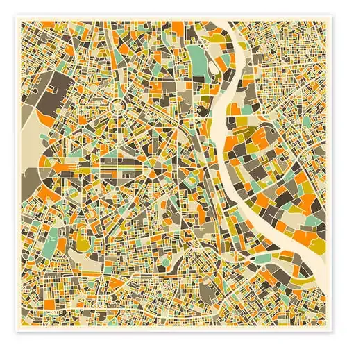 New Delhi Map de Jazzberry Blue