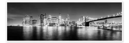 New York City skyline by night (Monochrome) de Sascha Kilmer